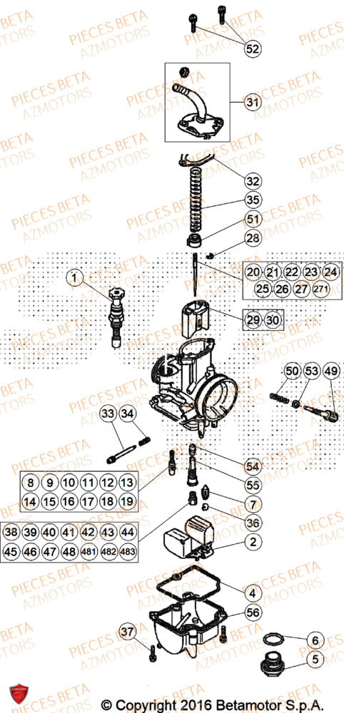 Carburateur Details AZMOTORS PiÃ¨ces BETA EVO 200 2T - [2025]
