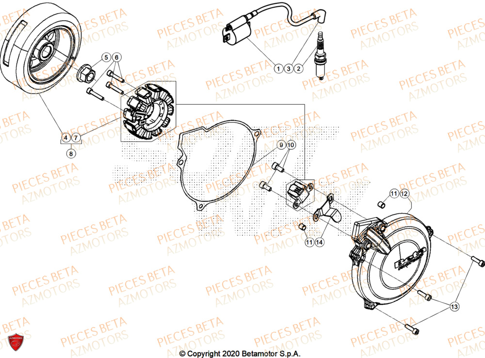 Allumage AZMOTORS PiÃ¨ces Beta TRIAL EVO 200 FACTORY 2T 2024
