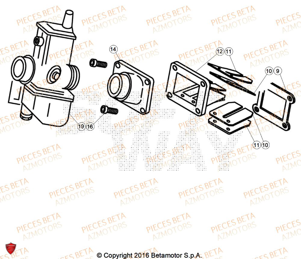 Carburateur AZMOTORS PiÃ¨ces Beta TRIAL EVO 200 FACTORY 2T 2024