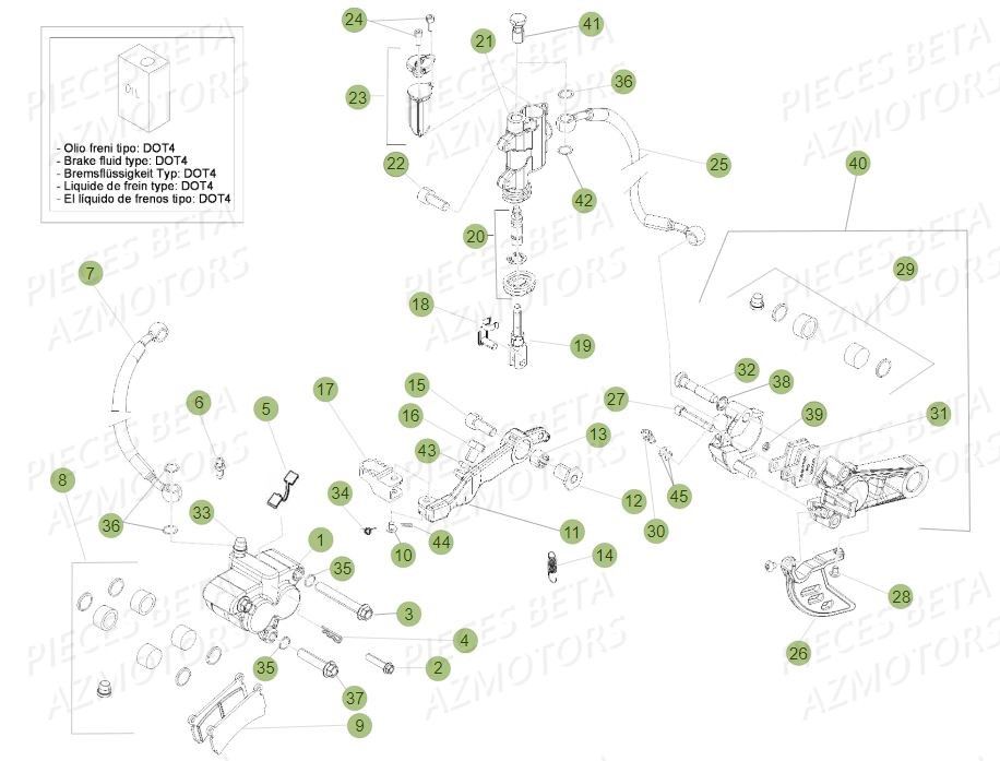 Freins Selecteur De Frein AZMOTORS PiÃ¨ces BETA EVO 2T -300CC- FACTORY - (2015)