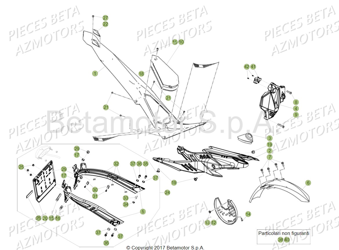 Carenages Reservoir Selle AZMOTORS PiÃ¨ces Beta EVO 300 SS 2T - 2018