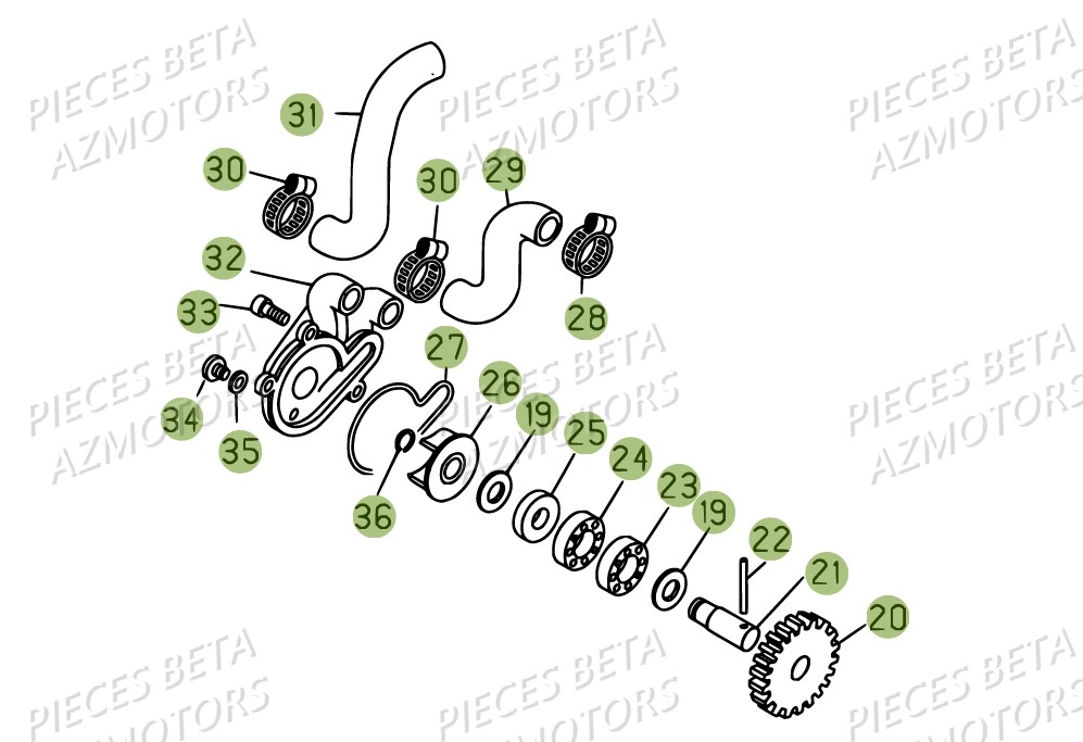 Installation De Refroidissement AZMOTORS PiÃ¨ces Beta EVO 300 SS 2T - 2018
