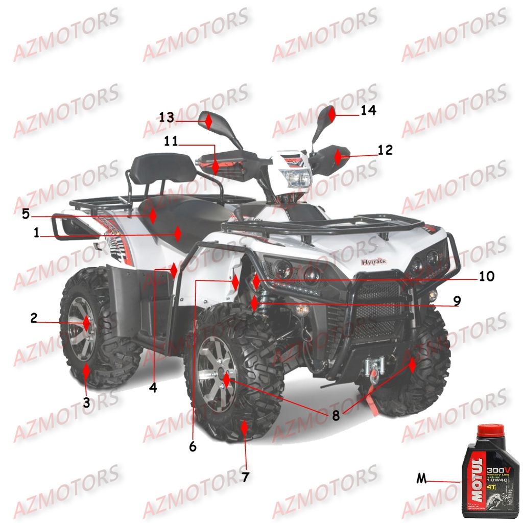 HUILE MOTEUR 4T MOTUL 300V 10W40 (1L) pour 1 CONSOMMABLES de HY710S