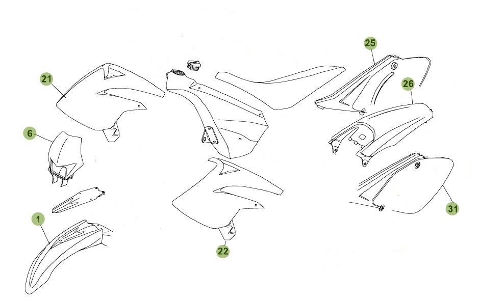 [2005 09] Kit Plastiques Rr Standard 50 AZMOTORS KIT CARENAGES BETA 50