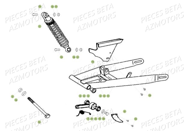 Suspension Arriere AZMOTORS PiÃ¨ces BETA MINI TRIAL 50 LC - (2015)