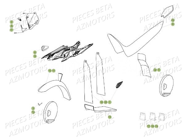Carenages AZMOTORS PiÃ¨ces BETA MINI ELECTRIC XL - (2017)