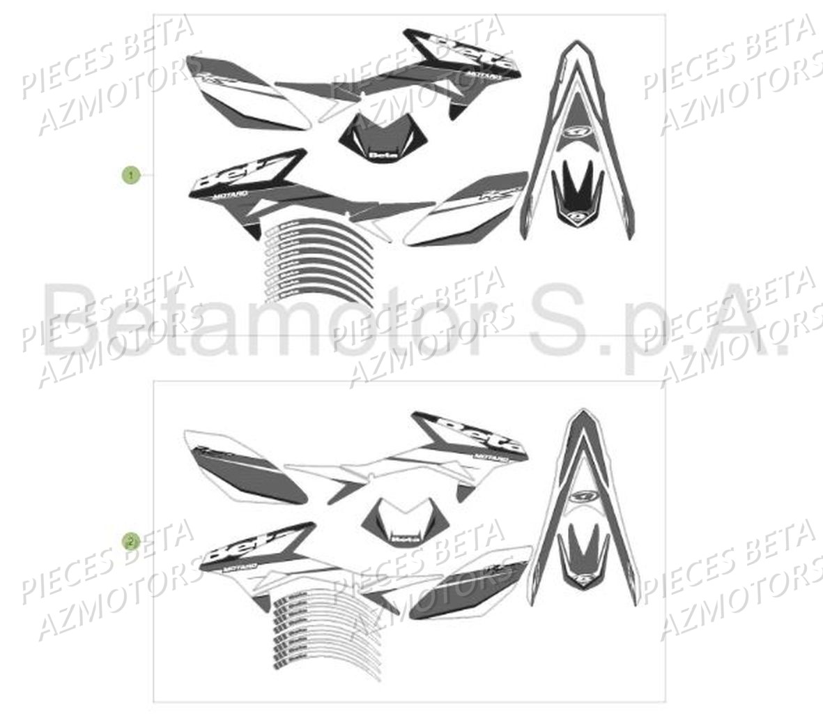 Kit Autocollants AZMOTORS BETA Motard 50 Sport MY18