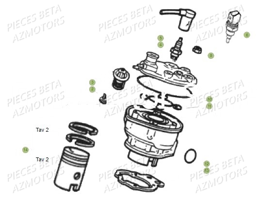 Cylindre AZMOTORS BETA Motard 50 Sport MY19