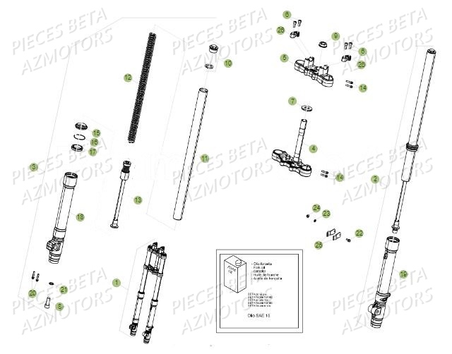 Fourche AZMOTORS BETA Motard 50 Sport MY19