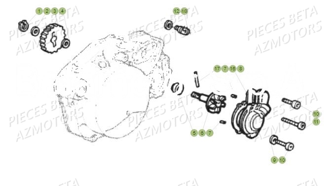 Pompe A Eau AZMOTORS BETA Motard 50 Sport MY19