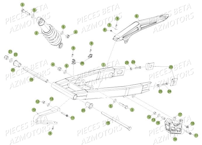 Suspension Arriere AZMOTORS BETA Motard 50 Sport MY19