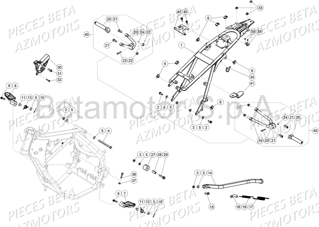 Accessoires Du Chassis AZMOTORS PiÃ¨ces Beta 50 RR Motard TRACK - 2018