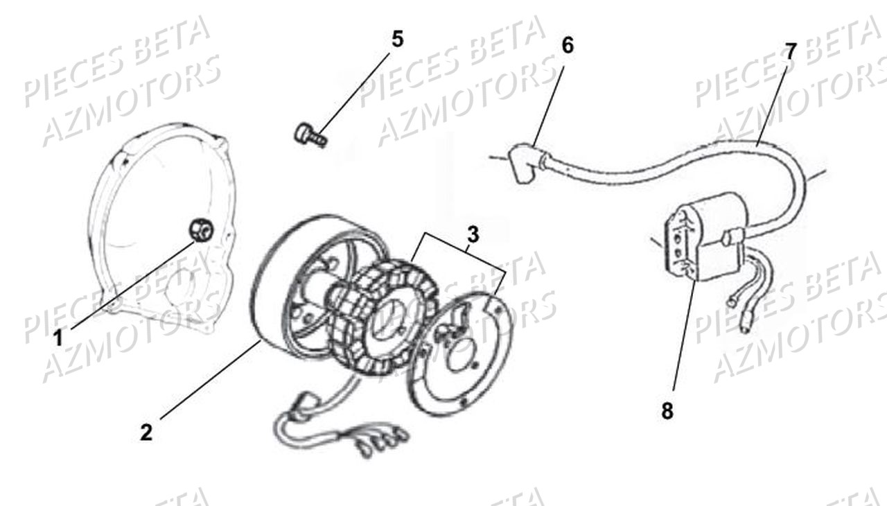 Allumage AZMOTORS PiÃ¨ces Beta 50 RR Motard TRACK - 2018