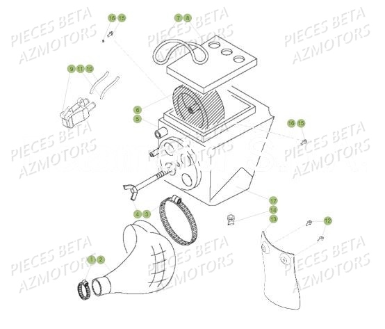 Filtre A Air AZMOTORS PiÃ¨ces Beta 50 RR Motard TRACK - 2019