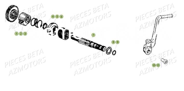 Kick Starter AZMOTORS PiÃ¨ces Beta 50 RR Motard TRACK - 2019