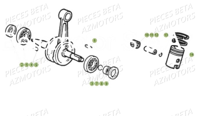 Vilebrequin AZMOTORS PiÃ¨ces Beta 50 RR Motard TRACK - 2019