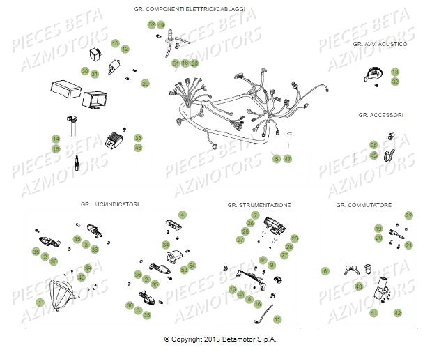 Equipement Electrique AZMOTORS BETA Motard Standard RR 2T 50 MY19