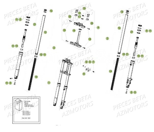 Fourche AZMOTORS BETA Motard Standard RR 2T 50 MY19