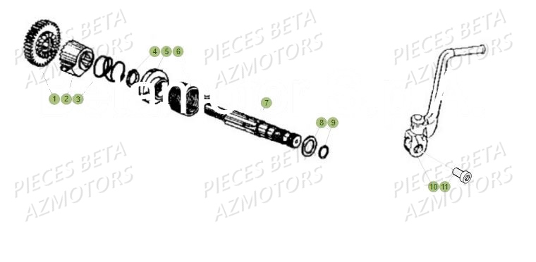 Kick Starter AZMOTORS BETA Motard Standard RR 2T 50 MY19