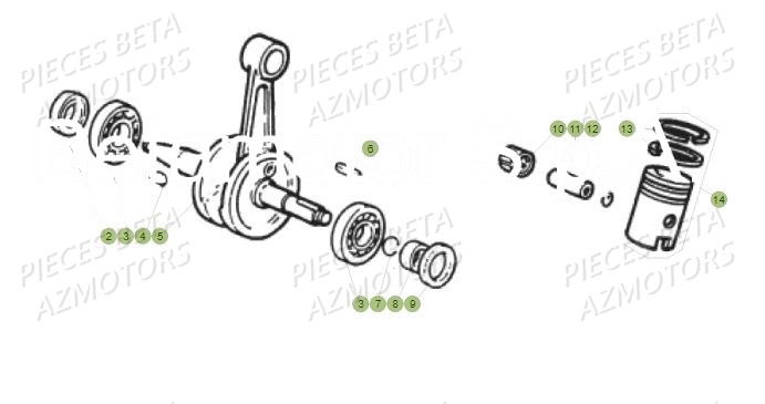 Vilebrequin AZMOTORS BETA Motard Standard RR 2T 50 MY19