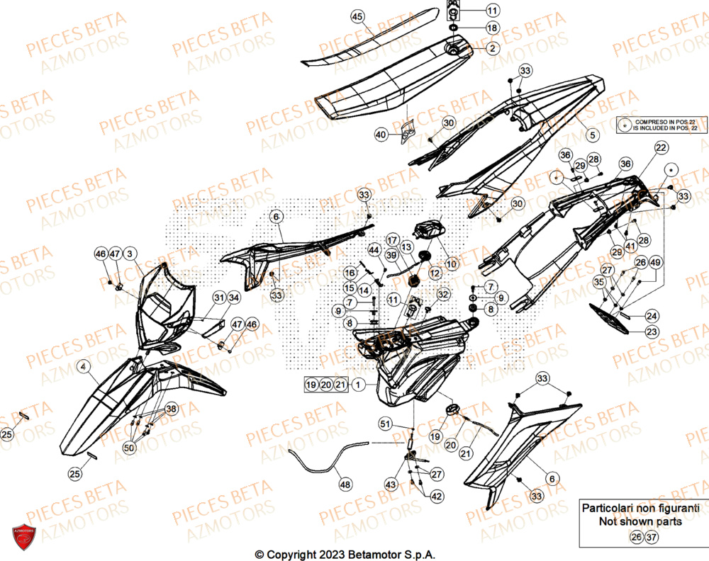 Carenages AZMOTORS BETA Motard STANDARD RR 2T 50 2025