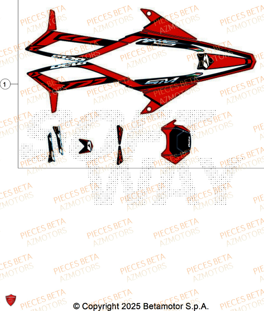 Decors AZMOTORS BETA Motard STANDARD RR 2T 50 2025