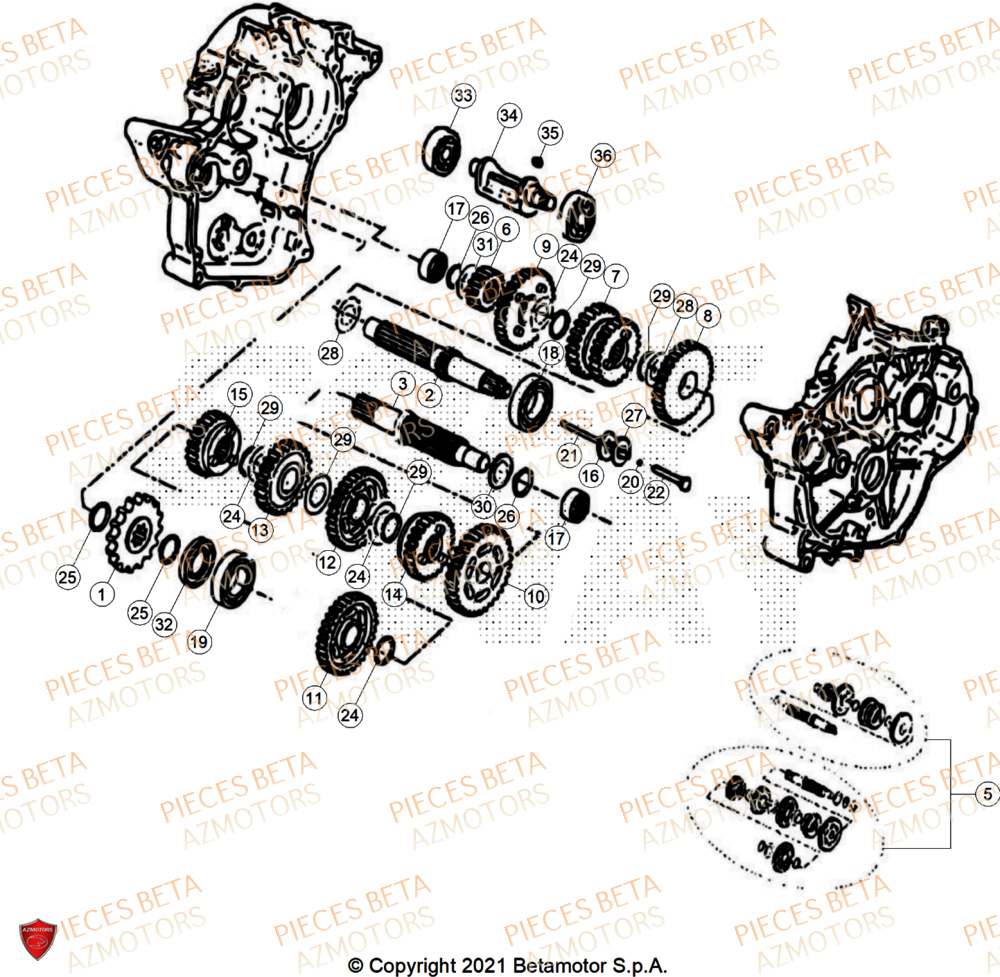 Transmission AZMOTORS BETA Motard SPORT 2T 50 2025