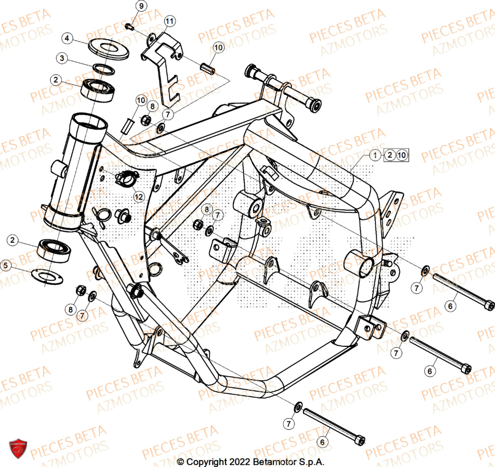 Chassis AZMOTORS BETA Motard SPORT 2T 50 LS 2025