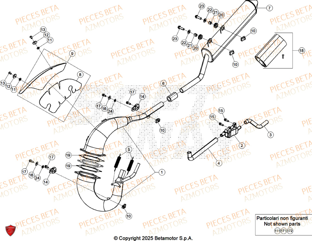 Echappement AZMOTORS BETA Motard SPORT 2T 50 LS 2025