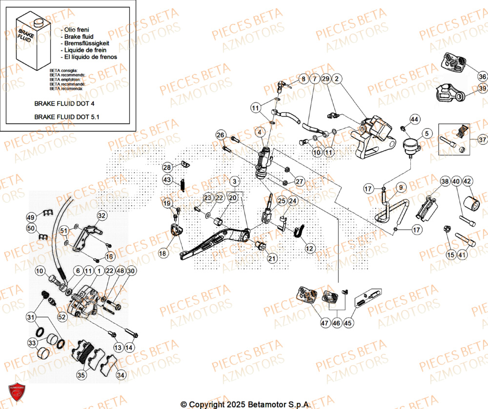 Freins AZMOTORS BETA Motard X GREY 2T 50 2025