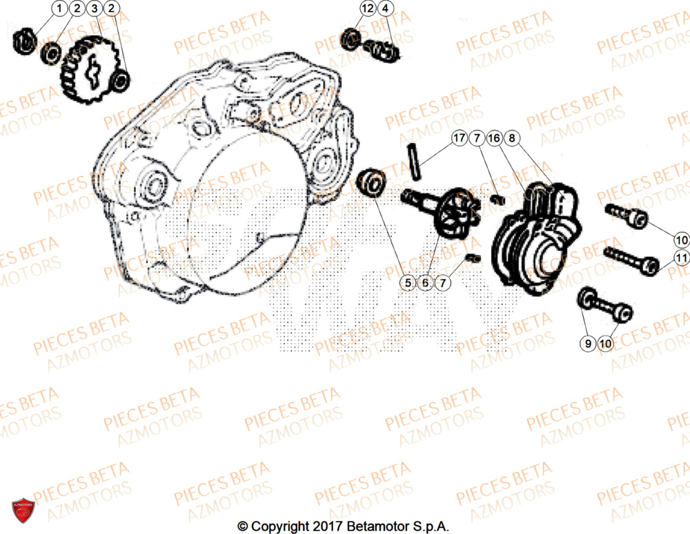 Pompe A Eau AZMOTORS BETA Motard X GREY 2T 50 2025