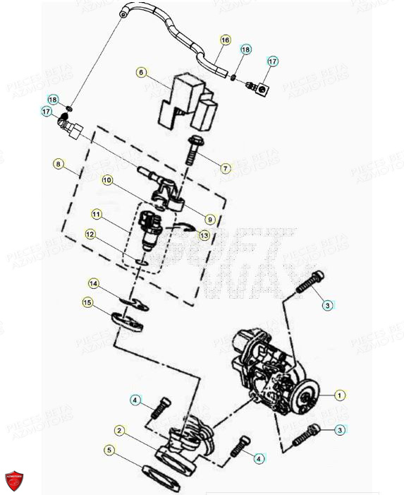 Injection AZMOTORS PiÃ¨ces BETA RR Motard 125 4T LC - 2021-2022