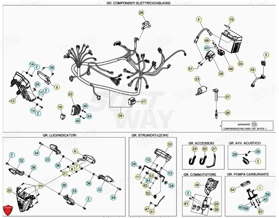 Installation Electrique AZMOTORS PiÃ¨ces BETA RR Motard 125 4T LC - 2021-2022