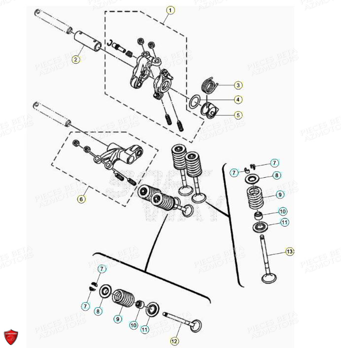 Soupapes AZMOTORS PiÃ¨ces BETA RR Motard 125 4T LC - 2021-2022