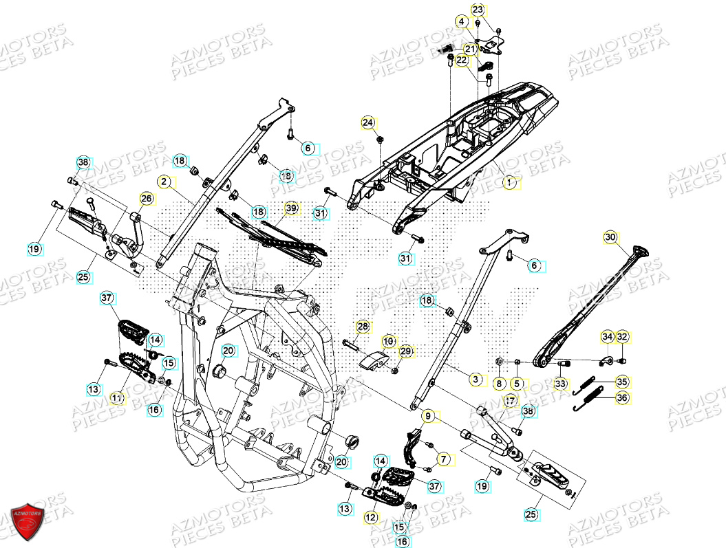 Accessoires Du Chassis AZMOTORS PiÃ¨ces BETA MOTARD RR 125 4T R 2024