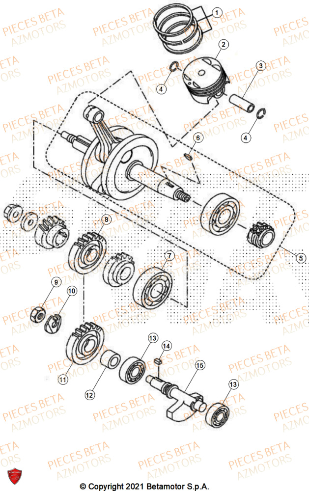 Vilebrequin AZMOTORS PiÃ¨ces BETA MOTARD RR 125 4T R 2025