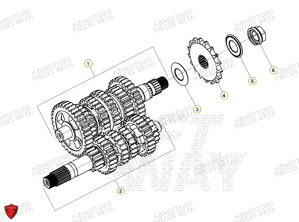 Boite A Vitesses Psb AZMOTORS PiÃ¨ces BETA MOTARD RR 125 4T T 2024