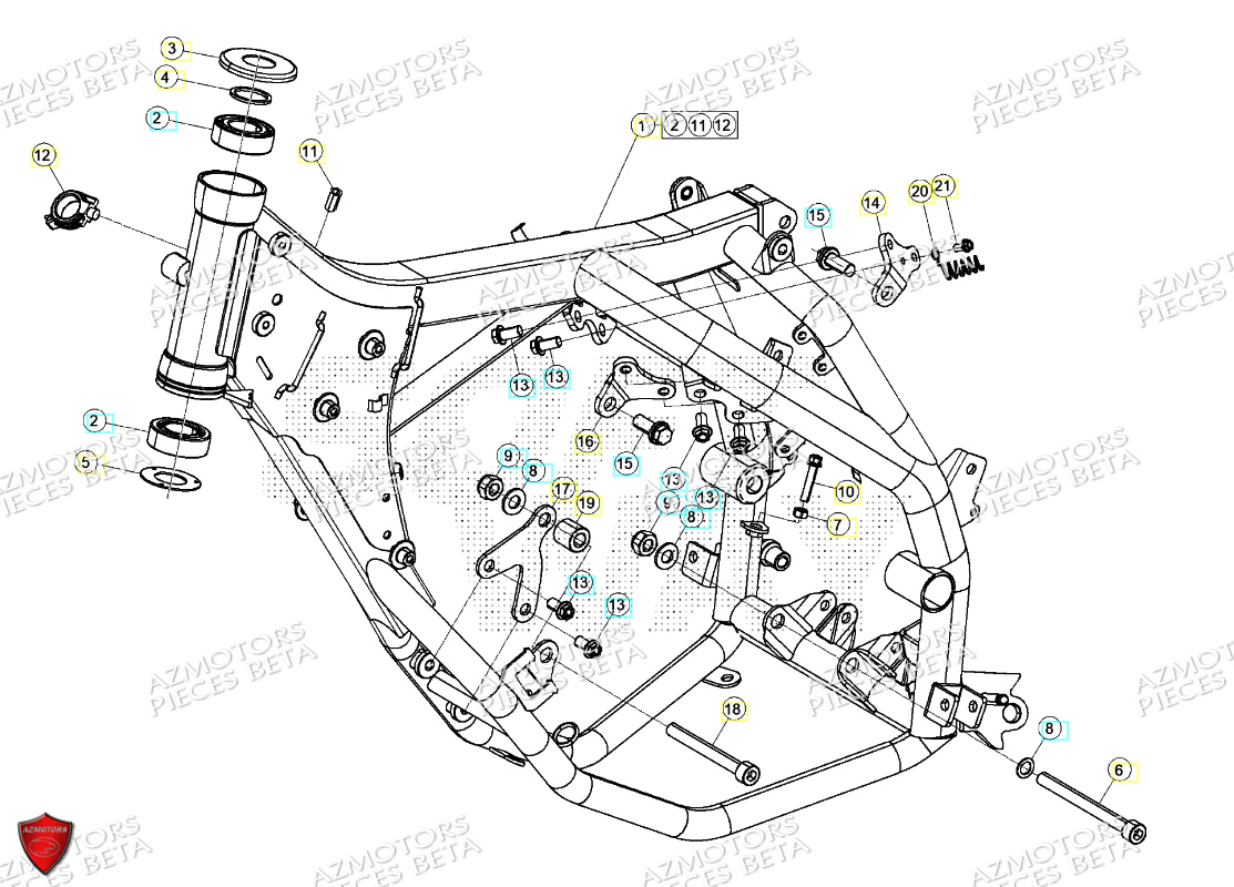 Chassis AZMOTORS PiÃ¨ces BETA MOTARD RR 125 4T T 2024