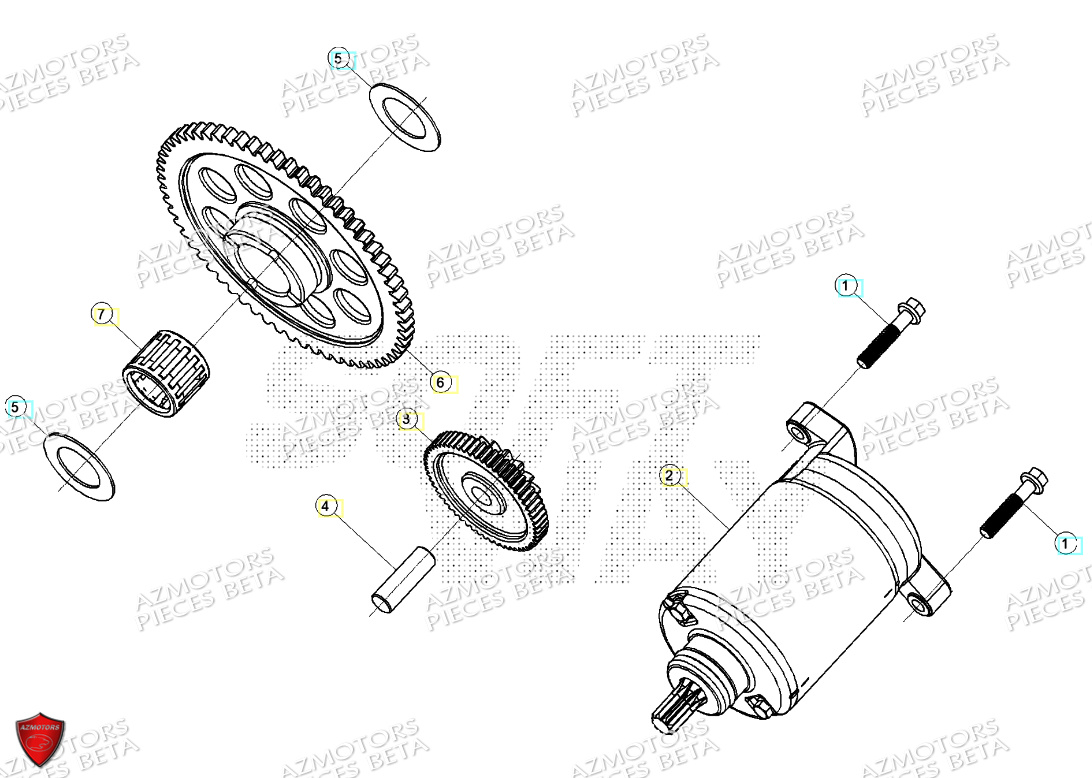 Demarreur AZMOTORS PiÃ¨ces BETA MOTARD RR 125 4T T 2024