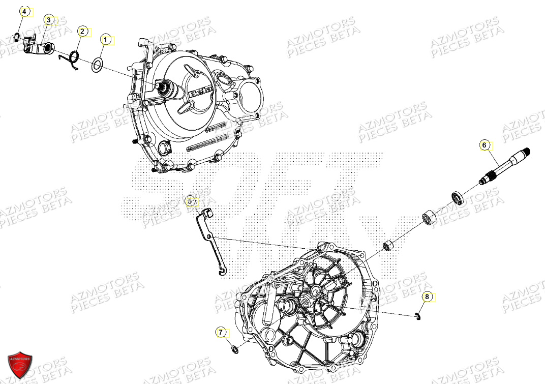Transmission Principale AZMOTORS PiÃ¨ces BETA MOTARD RR 125 4T T 2024