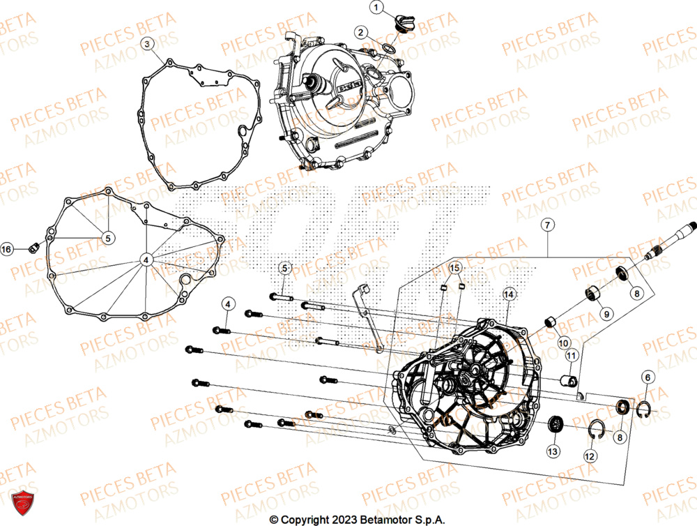 Couvercle Embrayage AZMOTORS PiÃ¨ces BETA MOTARD RR 125 4T T 2025
