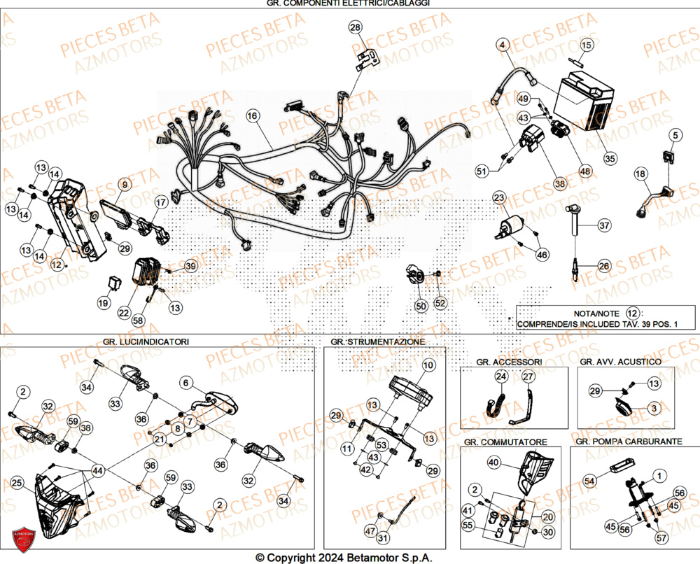 Equipement Electrique AZMOTORS PiÃ¨ces BETA MOTARD RR 125 4T X 2025