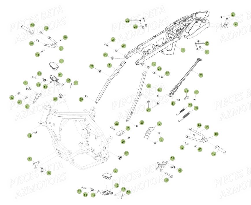 Accessoires Du Chassis AZMOTORS PiÃ¨ces BETA RR Motard 125 LC - 2015