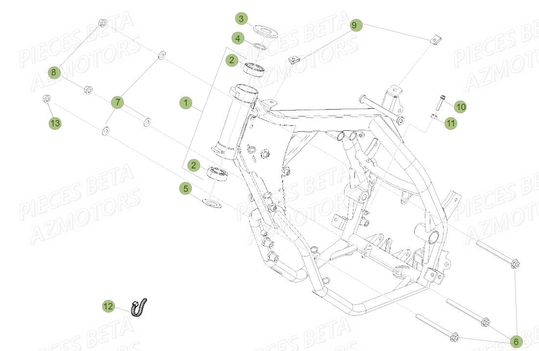 Chassis AZMOTORS PiÃ¨ces BETA RR Motard 125 LC - 2015