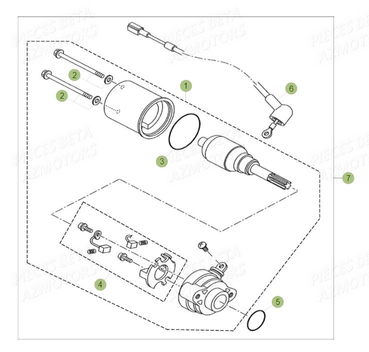 Demarreur AZMOTORS PiÃ¨ces BETA RR Motard 125 LC - 2015