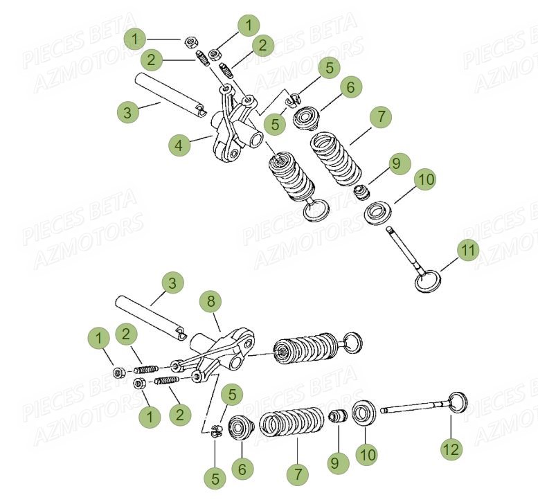 Soupapes AZMOTORS PiÃ¨ces BETA RR Motard 125 LC - 2015
