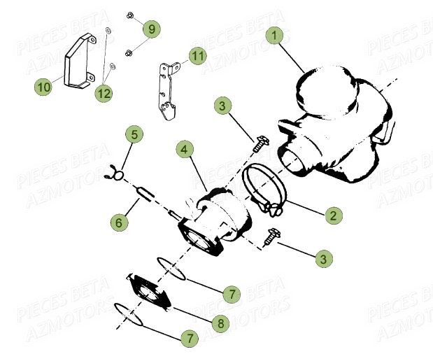 Carburateur AZMOTORS PiÃ¨ces BETA RR Motard 125 LC - 2016