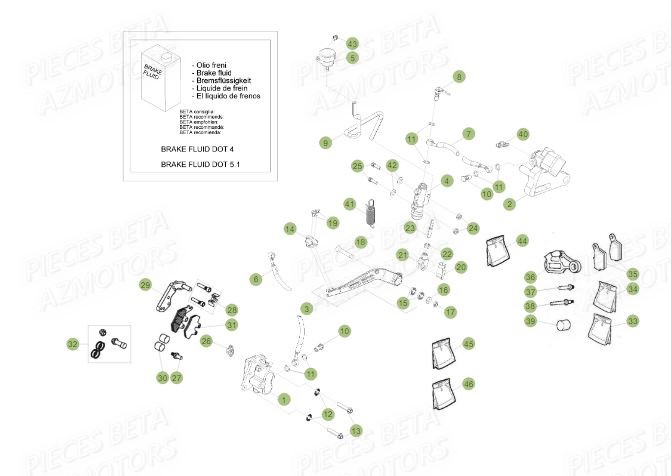 Freins AZMOTORS PiÃ¨ces BETA RR Motard 125 LC - 2016