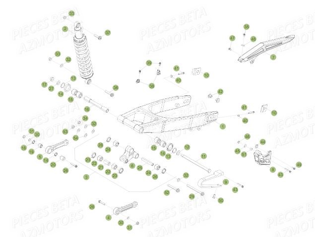 Suspension Arriere AZMOTORS PiÃ¨ces BETA RR Motard 125 LC - 2016