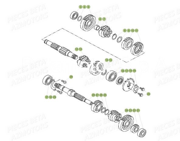 Boite A Vitesses AZMOTORS PiÃ¨ces BETA RR Motard 125 LC - 2017
